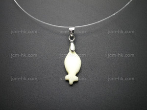 8x18mm Buffalo Bone Designer Bead Pendant [z8482]