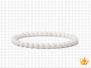 4mm White Jade Elastic Bracelet 7.5" natural [b1b40]