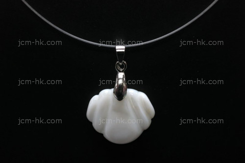 22X20mm Mother Of Pearl Carved Designer Bead Pendant [z1626]