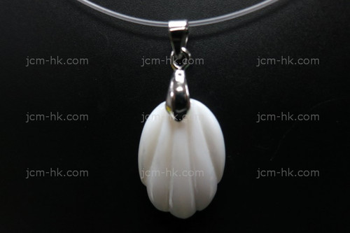 16x25mm Mother of Pearl Carved Designer Bead Pendant [z5173]