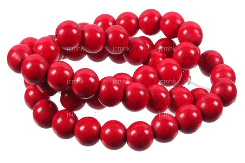 8mm Red Magnesite Round Beads 15.5" [8tr]