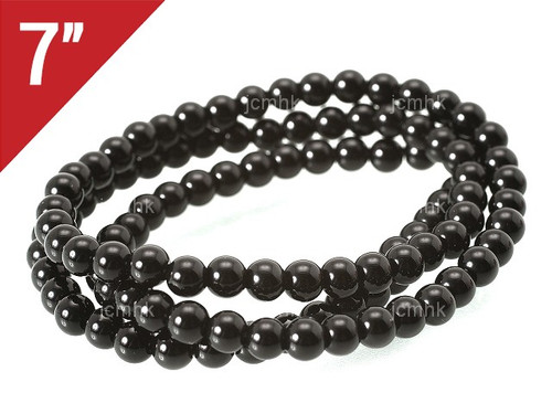 4mm Onyx Obsidian Round Loose Beads About 7" [i4b65]