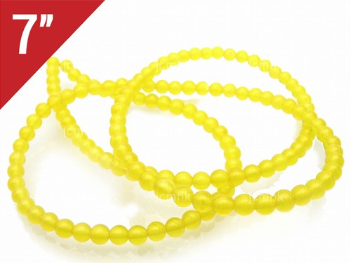 4mm Yellow Chalcedony Round Loose Beads About 7" dyed [i4b92]