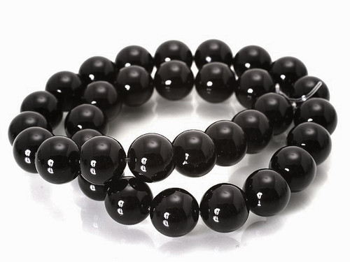 8mm Agate Obsidian Round Beads 15.5" reconstituted [8c67]