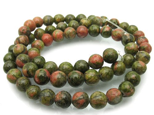 8mm Unakite Round Beads 15.5" natural [8b21]