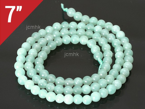 4mm Amazonite Round Loose Beads About 7" natural [i4r34]