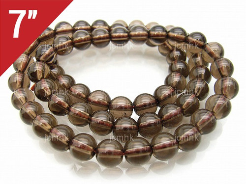 6mm Smoky Topaz Round Loose Beads About 7" synthetic [i6a8]