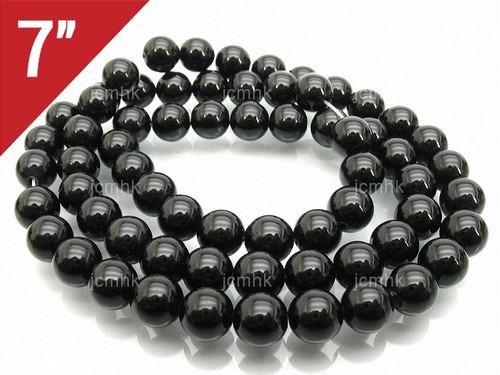 6mm Onyx Obsidian Round Loose Beads About 7" [i6b65]