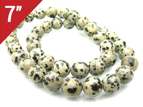 6mm Dalmatian Jasper Round Loose Beads About 7" natural [i6b23]