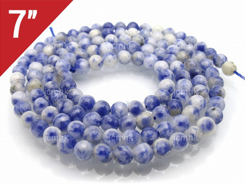6mm Denim Lapis Round Loose Beads About 7" natural [i6b27]
