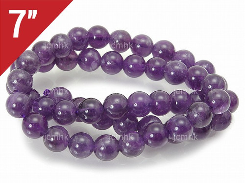 6mm Amethyst Round Loose Beads About 7" natural [i6m1]