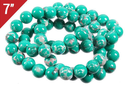 6mm Green Sea Sediment Round Loose Beads About 7" dyed [i6r55g]