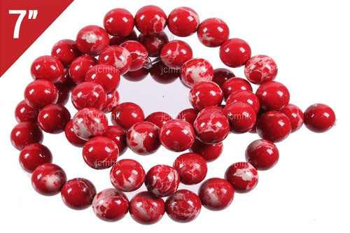 6mm Red Sea Sediment Round Loose Beads About 7" dyed [i6r55r]