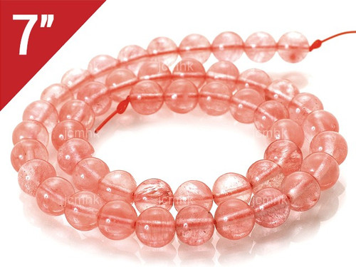 8mm Cherry Quartz Round Loose Beads About 7" synthetic [i8a41]