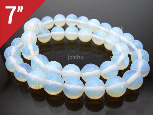 8mm Moonstone Opalite Round Loose Beads About 7" synthetic [i8a43]