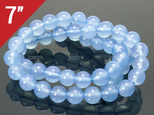 8mm Chalcedony Round Loose Beads About 7" synthetic [i8a65]