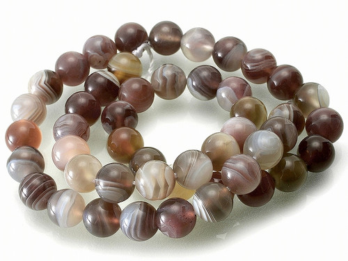 8mm Brown Stripe Agate Round Beads 15.5" dyed [8f25]