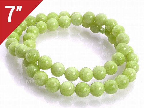 8mm Apple Jade Round Loose Beads About 7" dyed [i8b5e]