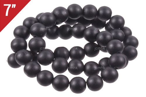 8mm Matte Black Onyx Round Loose Beads About 7" [i8b65m]