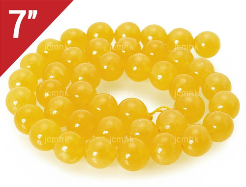 8mm Yellow Chalcedony Round Loose Beads About 7" natural [i8b92]