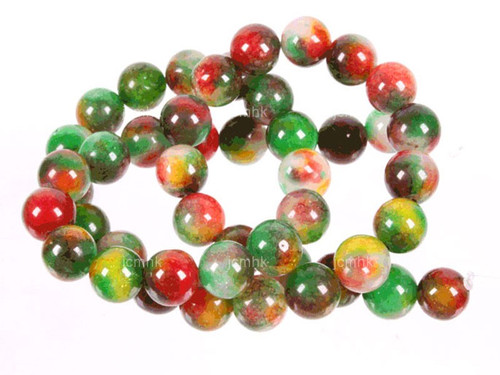 8mm Green Fusion Jade Round Beads 15.5" dyed [8b5b]