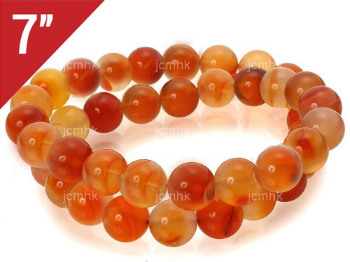 8mm Carnelian Round Loose Beads About 7" heated [i8d17]