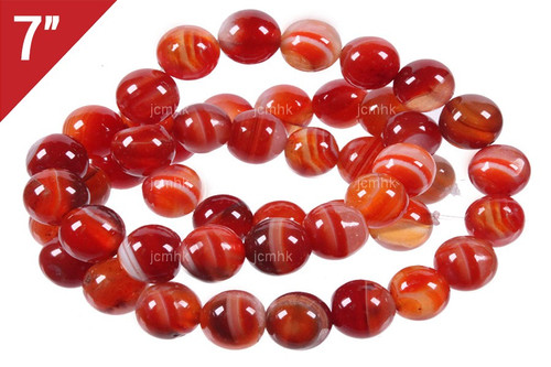 8mm Red Stripe Agate Round Loose Beads About 7" heated [i8f20]