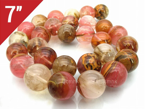 10mm Fire Cherry Quartz Round Loose Beads About 7" synthetic [i10a46]