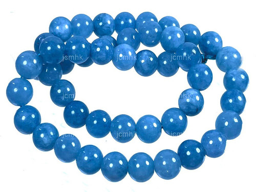8mm Aqua Jade Round Beads 15.5" dyed [8b5q]
