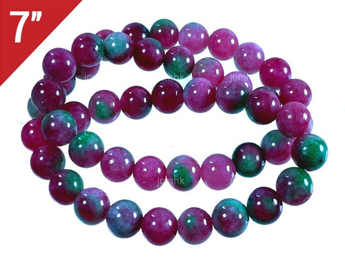 10mm Red Fusion Jade Round Loose Beads About 7" dyed [i10b5c]
