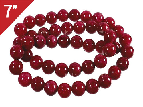 10mm Red Jade Round Loose Beads About 7" dyed [i10b5r]