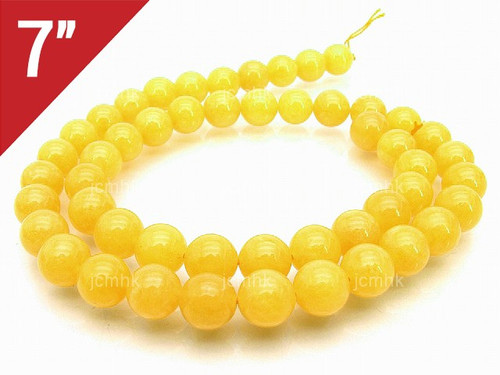 10mm Yellow Jade Round Loose Beads About 7" dyed [i10b5y]