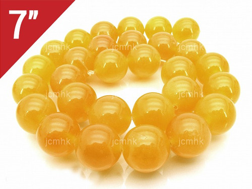10mm Yellow Chalcedony Round Loose Beads About 7" dyed [i10b92]
