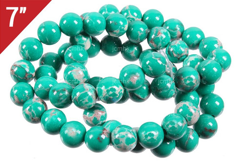 10mm Green Sea Sediment Round Loose Beads About 7" dyed [i10r55g]