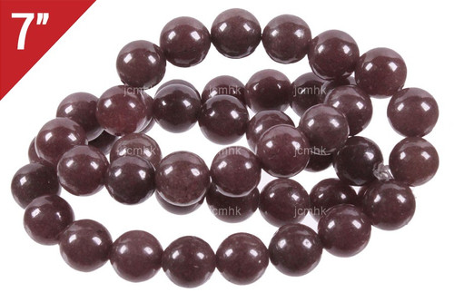 12mm Plum Jade Round Loose Beads About 7" natural [i12b66]
