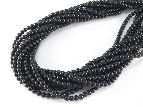 3mm Onyx Obsidian Round 100 Beads [3b65]