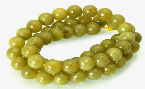 8mm Olivine Jade Round Beads 15.5" natural [8b38]