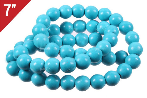 12mm Blue Turquoise Round Loose Beads About 7" stabilized [i12d24]