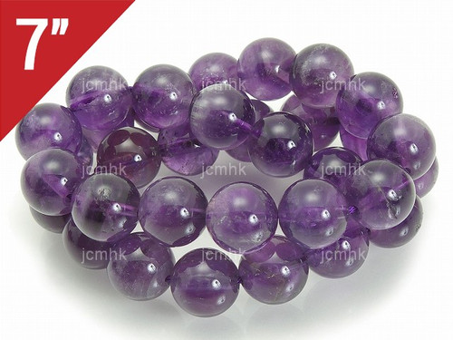 12mm Amethyst Round Loose Beads About 7" natural [i12m1]