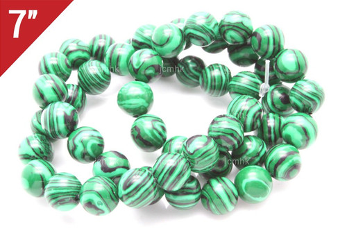 12mm Green Malachite Round Loose Beads About 7" synthetic [i12r37]