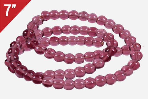 6x4mm Amethyst Drum Loose Beads 7" synthetic [is152]