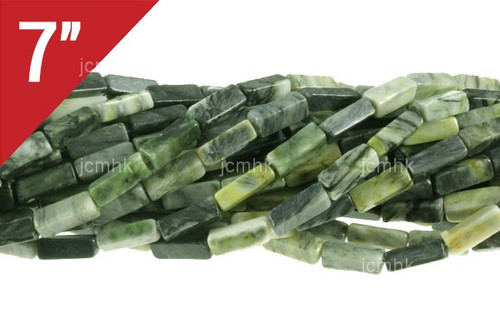 4x13mm Silver Leaf Jasper Cube Loose Beads 7" [is1b30-13c]