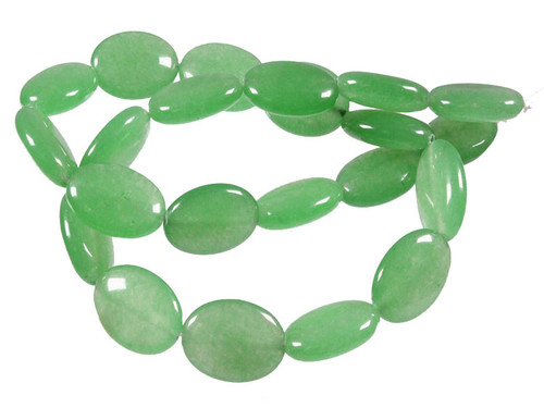 14x16mm New Jade Puff Oval Loose Beads 7" [is348]