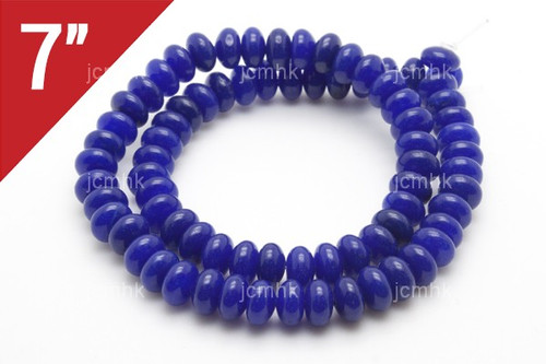 8mm Lapis Jade Rondelle Loose Beads 7" Natural Dyed [is3b74]