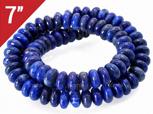 7-8mm Natural Lapis Lazuli Rondelle Loose Beads 7" [is3m3]