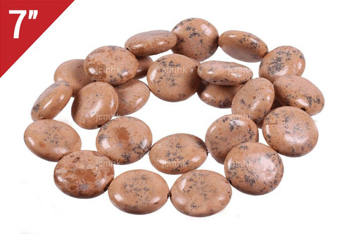 15mm Sand Jasper Puff Coin Loose Beads 7" natural [is4b19-15]