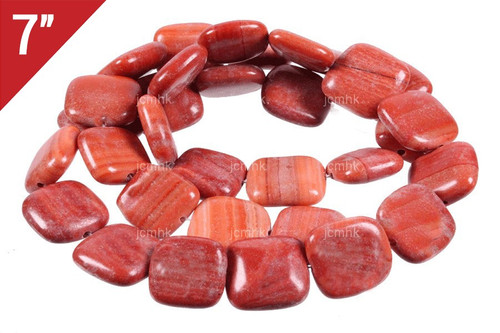 12mm Red Malachite Puff Square Loose Beads 7" [is5a17-12]