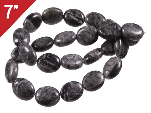 12x18mm Picasso Jasper Puff Oval Loose Beads 7" [is7b20-12]