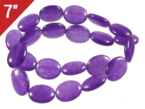 13x18mm Amethyst Puff Oval Loose Beads 7" Natural Dyed [is7d11-13]