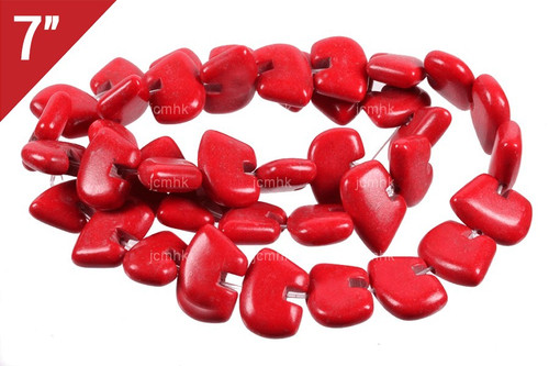 12x18mm Coral Zuni Bear Loose Beads 7" synthetic [is99c-a13]
